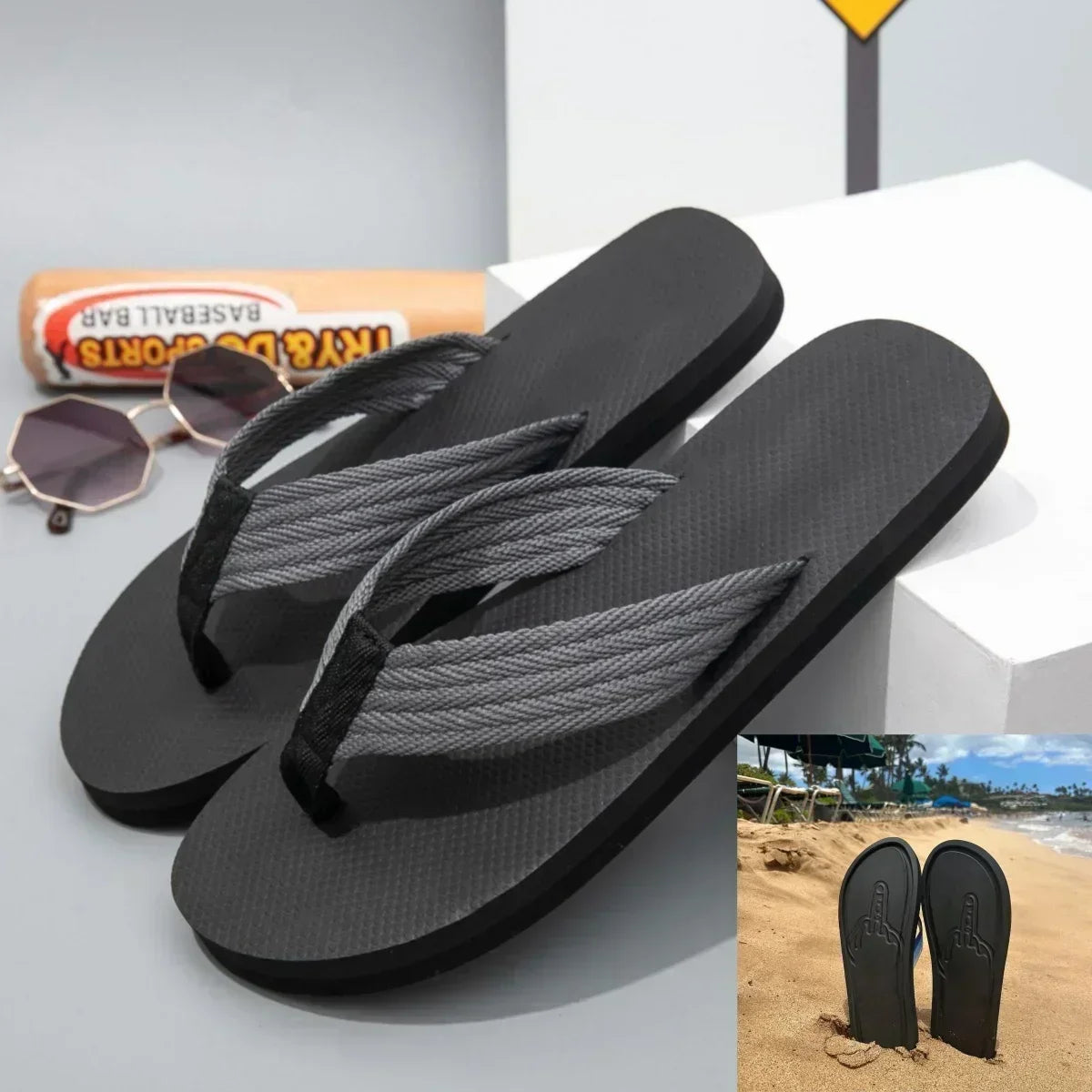 Middle Finger Flip Flops