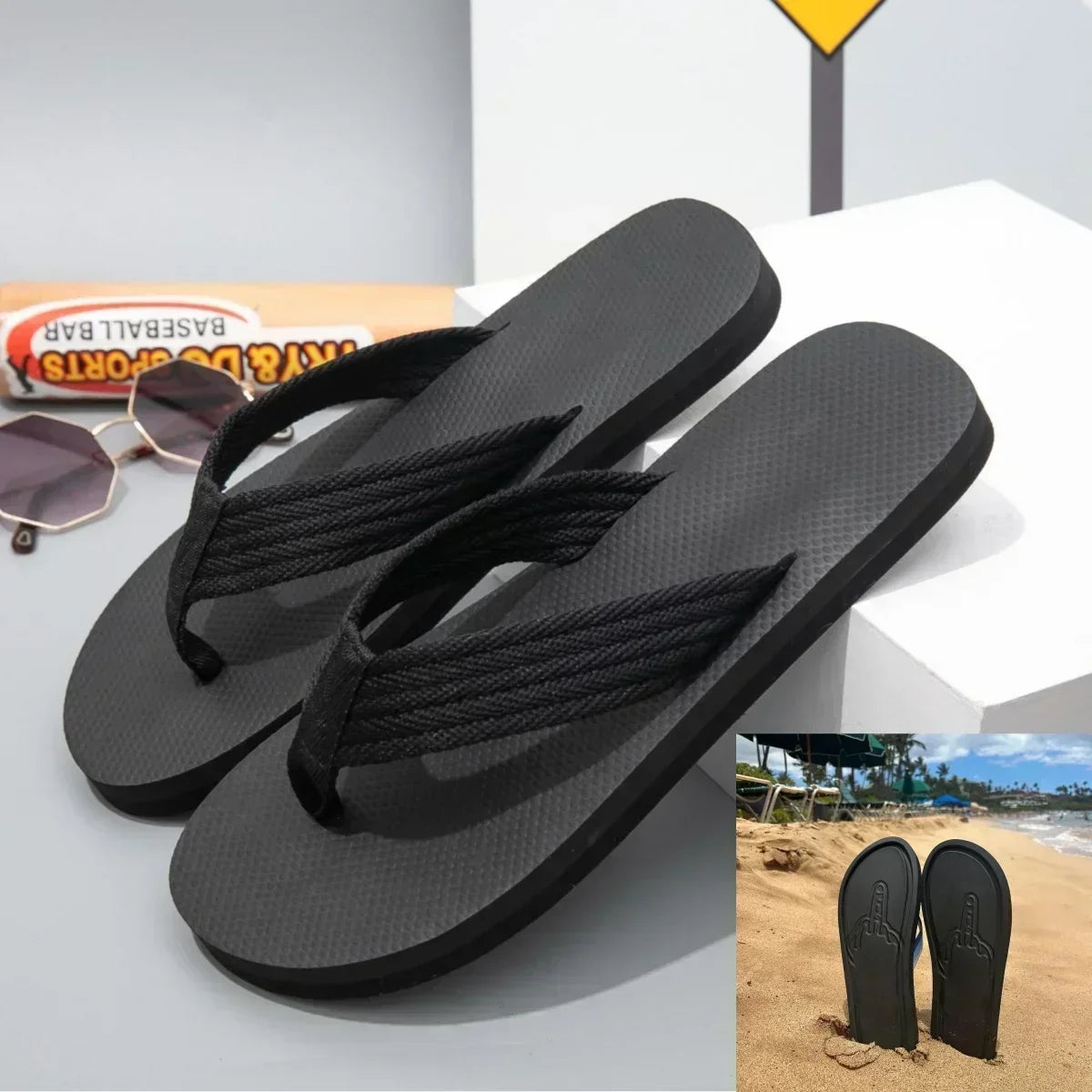 Middle Finger Flip Flops