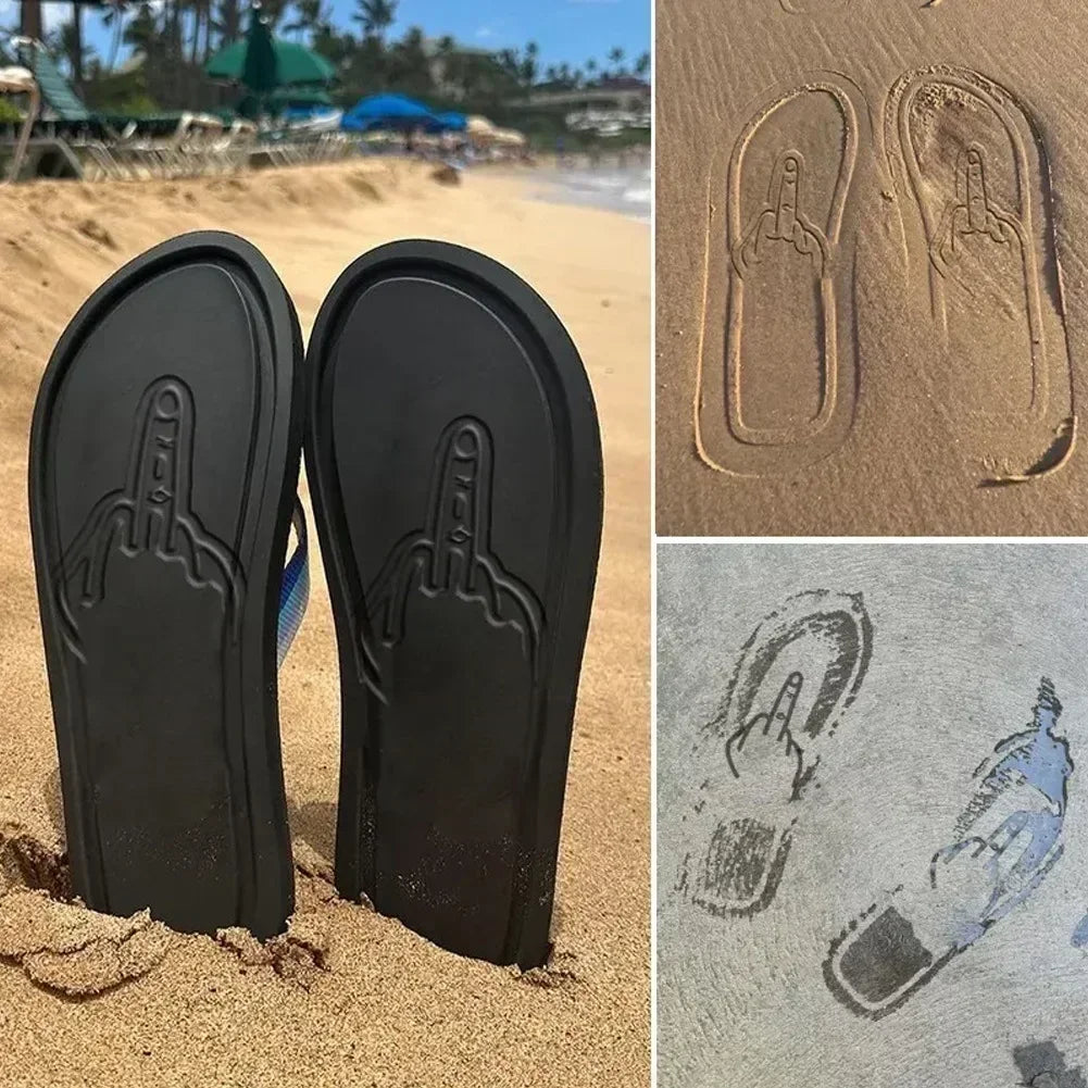 Middle Finger Flip Flops